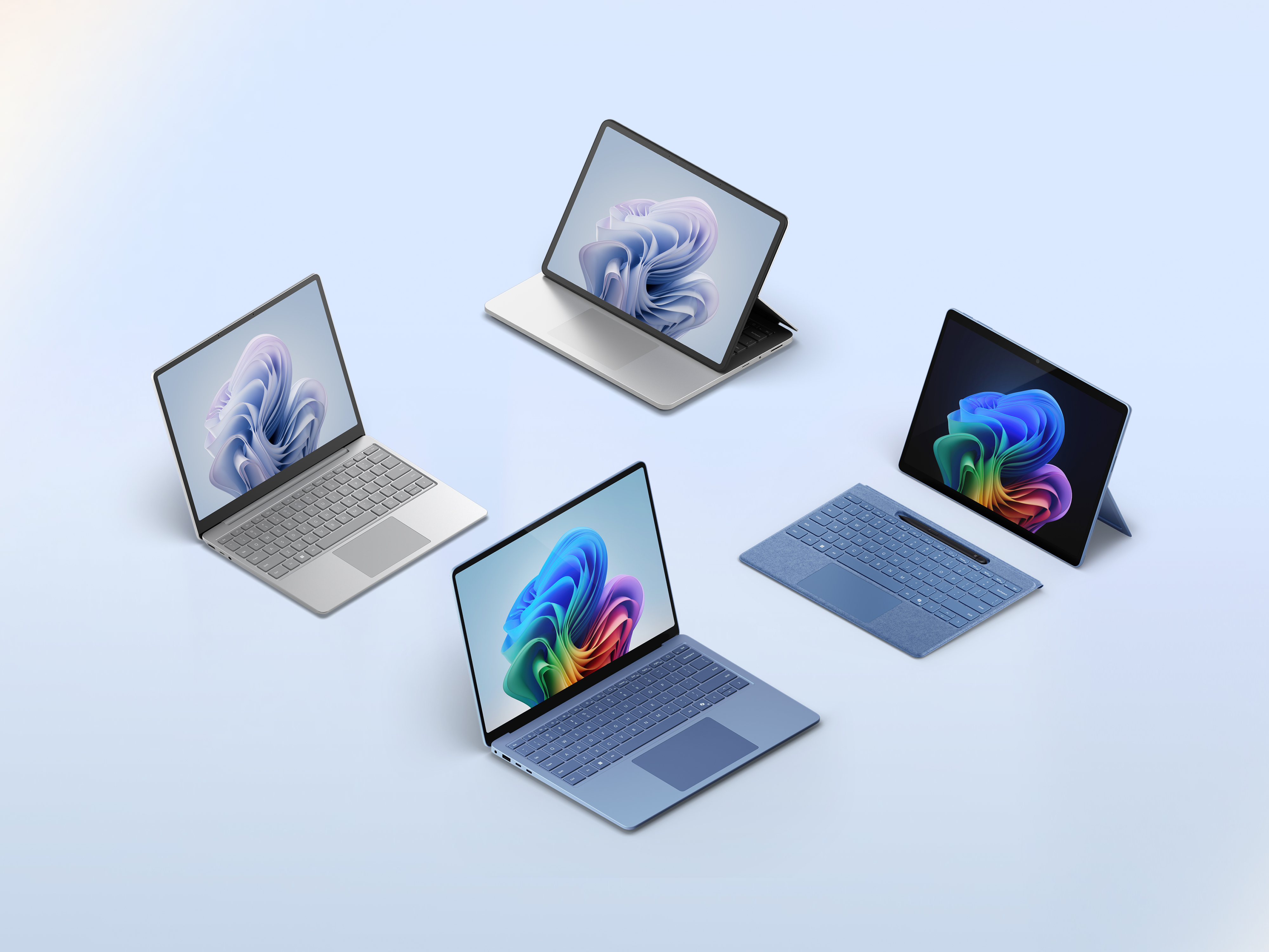 Surface シリーズのデバイスのコレクション。