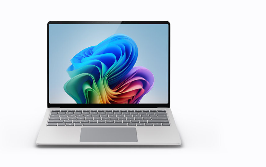 Surface Laptop couleur Platine, vu de face.