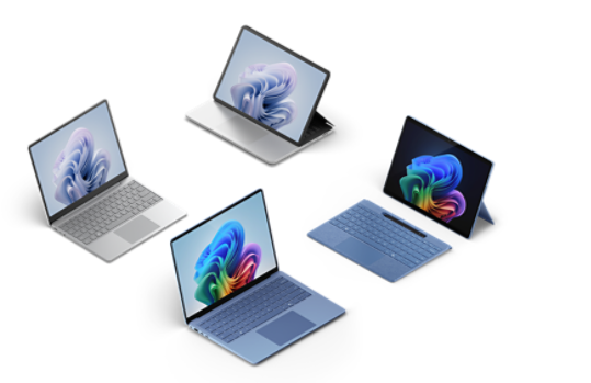 A collection of Surface family devices.
