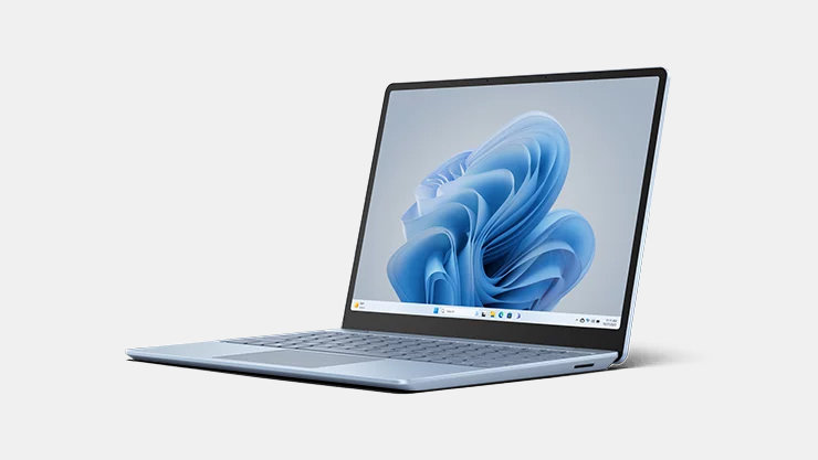 An angled device render of Surface Laptop Go 3