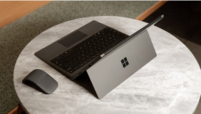 A Surface device and an Arc mouse.
