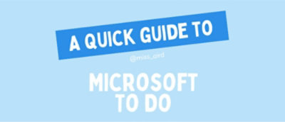 一个带白色文字的蓝白标志，上面写着“微软待办快速指南，创建者：Emils.ord”字样。