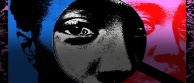 A close-up of a man's face.