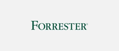 Um logotipo FORRESTER® verde e branco.