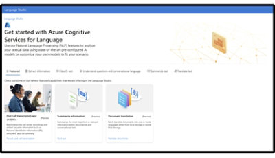 The Get Started screen for Azure AI Services for Language