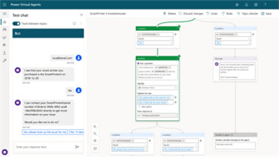 在 Microsoft Copilot Studio 中與機器人進行測試聊天