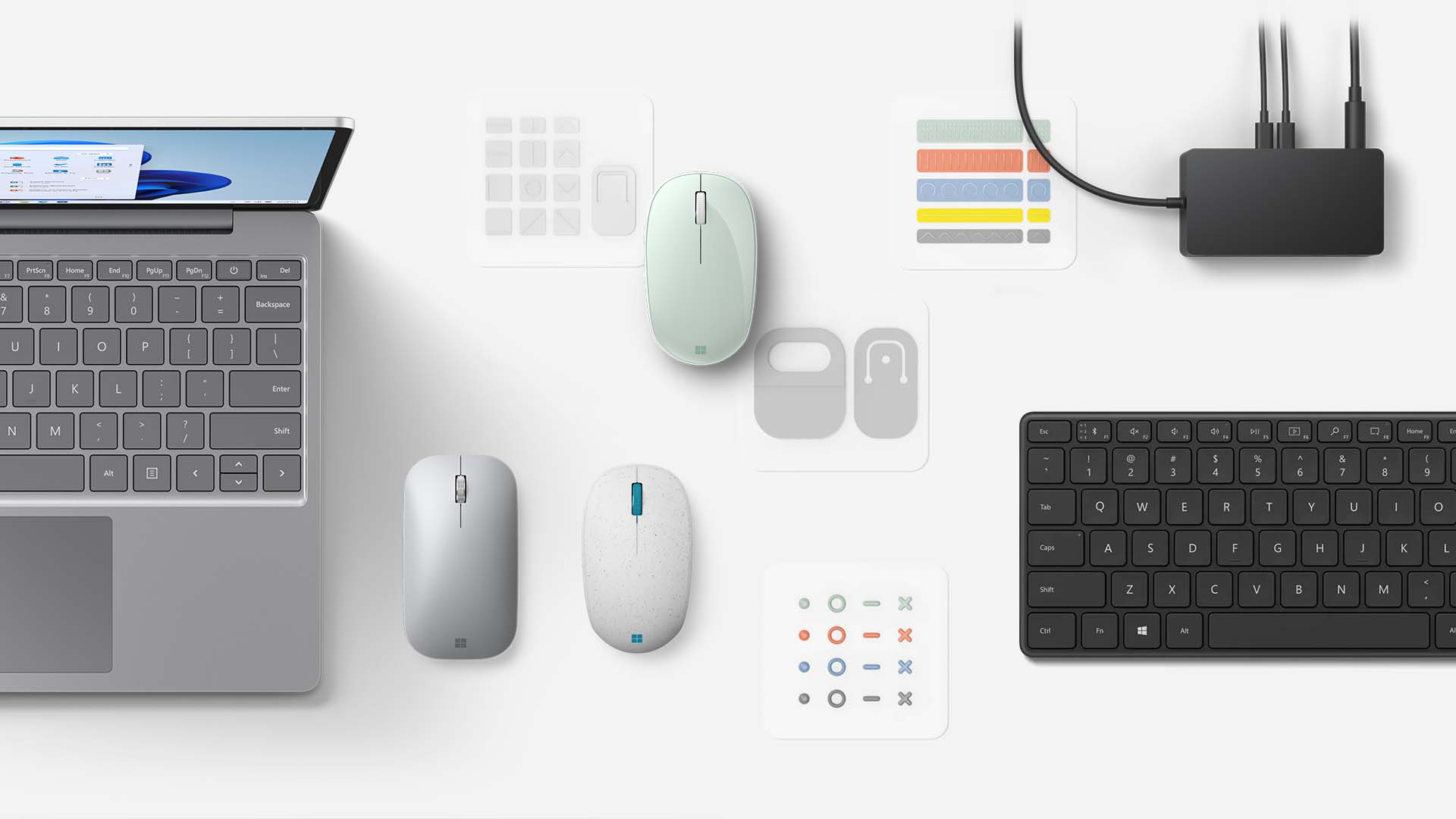 A showcase of current Surface accessories.