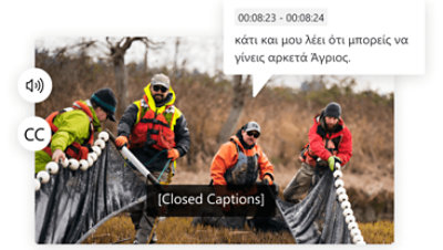 Closed captions being added to a video