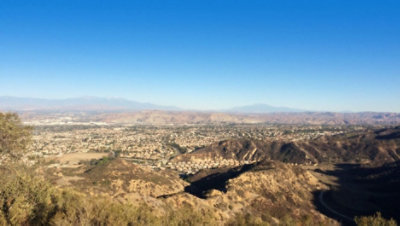 View of houses in the valley from a distance